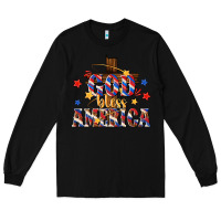 Black god bless america Long Sleeve Tee - texasbilliewilder