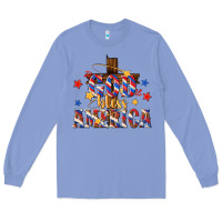Colony Blue god bless america Long Sleeve Tee - texasbilliewilder