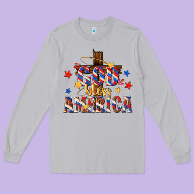 Long Sleeve Tee god bless america