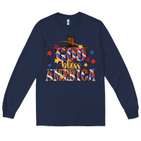 Navy god bless america Long Sleeve Tee - texasbilliewilder