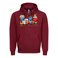 Burgundy music teacher coffee cups Zipper Hoodie - Zillion Design Studio
