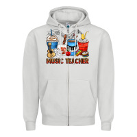 Dove Grey music teacher coffee cups Zipper Hoodie - Zillion Design Studio