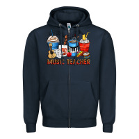 Navy music teacher coffee cups Zipper Hoodie - Zillion Design Studio