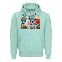 Seafoam music teacher coffee cups Zipper Hoodie - Zillion Design Studio