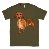 Army Green dachshund Classic Tee - RanaPortraitStore
