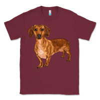 Burgundy dachshund Classic Tee - RanaPortraitStore