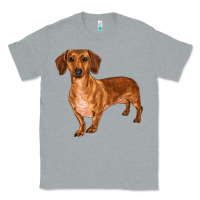 Heather Grey dachshund Classic Tee - RanaPortraitStore
