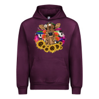 Mauve Wine baby cow flower Urban Hoodie - NancyCooperArtShop