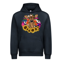 Navy baby cow flower Urban Hoodie - NancyCooperArtShop