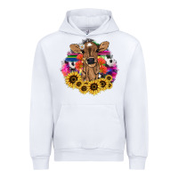 White baby cow flower Urban Hoodie - NancyCooperArtShop