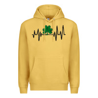 Antique Gold shamrock heartbeat Premium Hoodie - MaliasSmallBusiness
