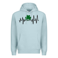 Blue Mist shamrock heartbeat Premium Hoodie - MaliasSmallBusiness
