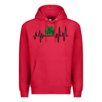 Cardinal shamrock heartbeat Premium Hoodie - MaliasSmallBusiness