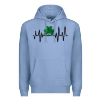 Colony Blue shamrock heartbeat Premium Hoodie - MaliasSmallBusiness