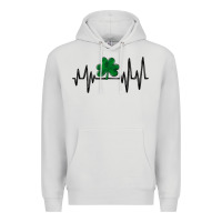 Dove Grey shamrock heartbeat Premium Hoodie - MaliasSmallBusiness