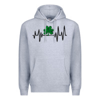 Heather Grey shamrock heartbeat Premium Hoodie - MaliasSmallBusiness