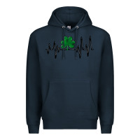 Navy shamrock heartbeat Premium Hoodie - MaliasSmallBusiness