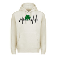 Oatmeal Heather shamrock heartbeat Premium Hoodie - MaliasSmallBusiness
