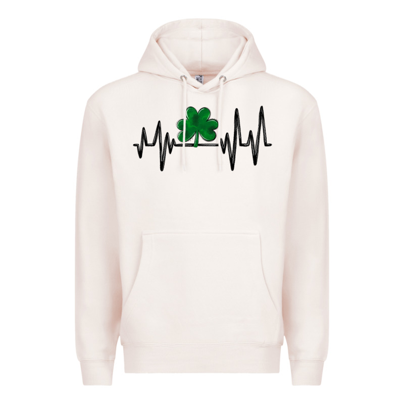 Shamrock Heartbeat Premium Hoodie by MaliasSmallBusiness | Teevron
