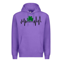 Purple shamrock heartbeat Premium Hoodie - MaliasSmallBusiness