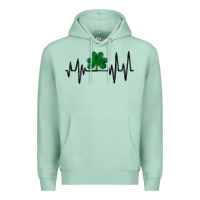 Seafoam shamrock heartbeat Premium Hoodie - MaliasSmallBusiness