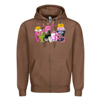 Chestnut neon western coffee cups Zipper Hoodie - Zillion Design Studio