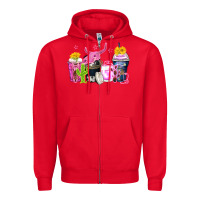 Red neon western coffee cups Zipper Hoodie - Zillion Design Studio