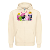 Sandshell neon western coffee cups Zipper Hoodie - Zillion Design Studio