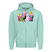 Seafoam neon western coffee cups Zipper Hoodie - Zillion Design Studio
