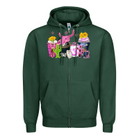 Sports Green neon western coffee cups Zipper Hoodie - Zillion Design Studio