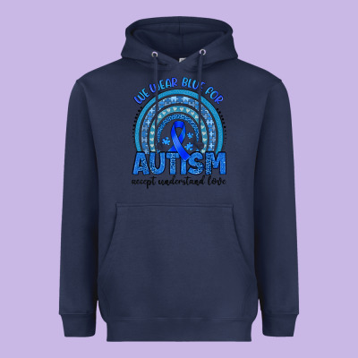 We Wear Blue For Autism Accept Understand Love Heavyweight Hoodie Designed By Artiststas