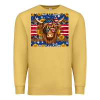 Antique Gold 4th of july longhaired cow tumbler Premium Sweatshirt - Jasminsmagicworld