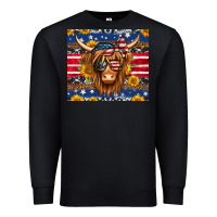 Black 4th of july longhaired cow tumbler Premium Sweatshirt - Jasminsmagicworld