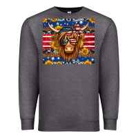 Charcoal Heather 4th of july longhaired cow tumbler Premium Sweatshirt - Jasminsmagicworld