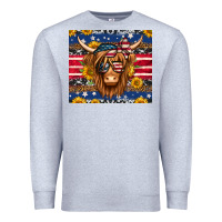 Heather Grey 4th of july longhaired cow tumbler Premium Sweatshirt - Jasminsmagicworld