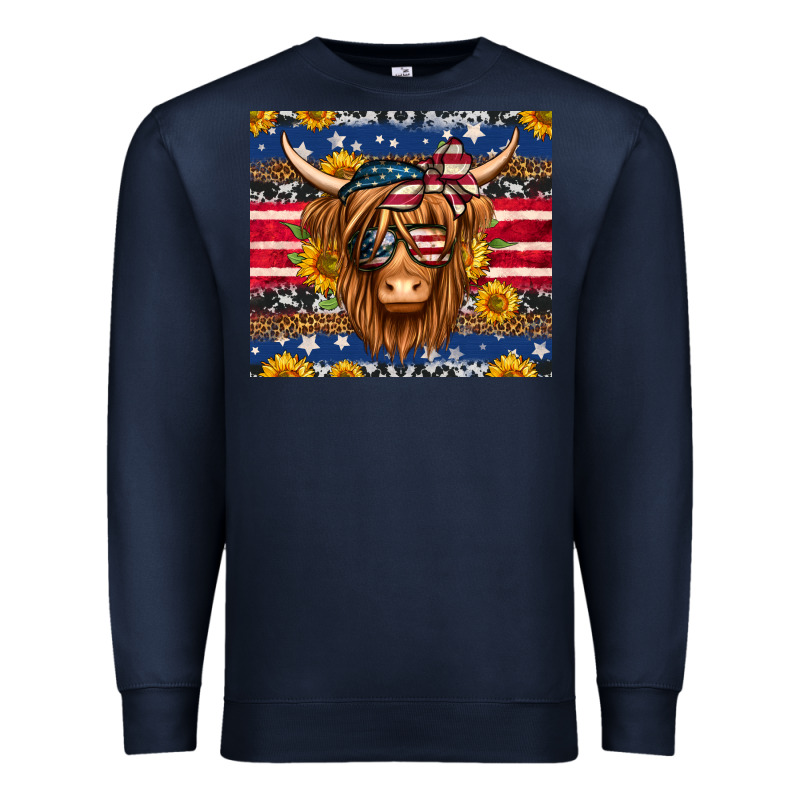 4th Of July Longhaired Cow Tumbler Premium Sweatshirt by Jasminsmagicworld | Teevron