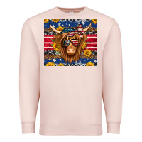 Pale Pink 4th of july longhaired cow tumbler Premium Sweatshirt - Jasminsmagicworld