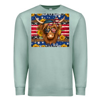 Seafoam 4th of july longhaired cow tumbler Premium Sweatshirt - Jasminsmagicworld