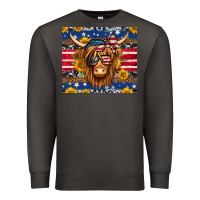 Smoke 4th of july longhaired cow tumbler Premium Sweatshirt - Jasminsmagicworld