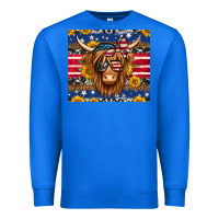 True Royal 4th of july longhaired cow tumbler Premium Sweatshirt - Jasminsmagicworld