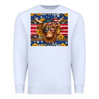 White 4th of july longhaired cow tumbler Premium Sweatshirt - Jasminsmagicworld