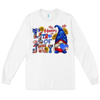 White happy 4 th of july Long Sleeve Tee - texasbilliewilder