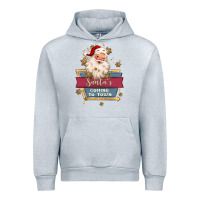 Heather Grey santa's coming to town Urban Hoodie - MaliasSmallBusiness