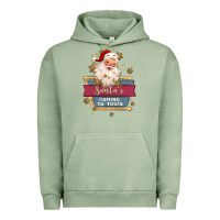 Pigment Oil Green santa's coming to town Urban Hoodie - MaliasSmallBusiness
