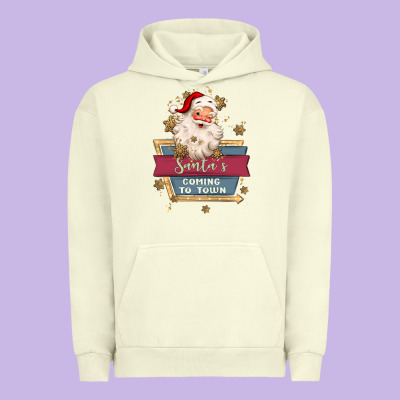 Santa's Coming To Town Urban Hoodie Designed By Maliassmallbusiness