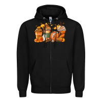 Black pumpkin spice latte coffee cups Zipper Hoodie - Zillion Design Studio