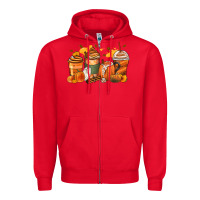 Red pumpkin spice latte coffee cups Zipper Hoodie - Zillion Design Studio
