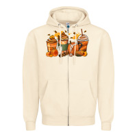 Sandshell pumpkin spice latte coffee cups Zipper Hoodie - Zillion Design Studio