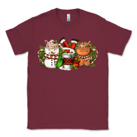 Burgundy Christmas coffee cups Classic Tee - FaDigitalArtStudio