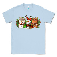 Dusty Blue Christmas coffee cups Classic Tee - FaDigitalArtStudio
